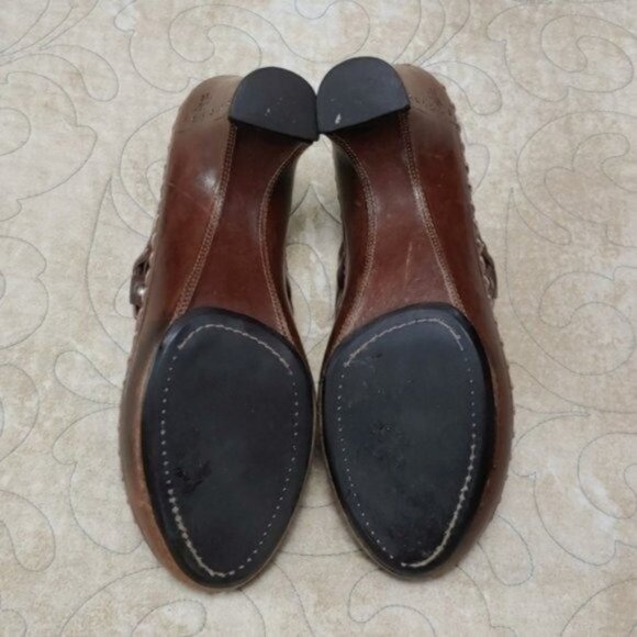 Frye Charlotte Brown Leather Ring Heeled Mules 8.5 - Picture 10 of 13